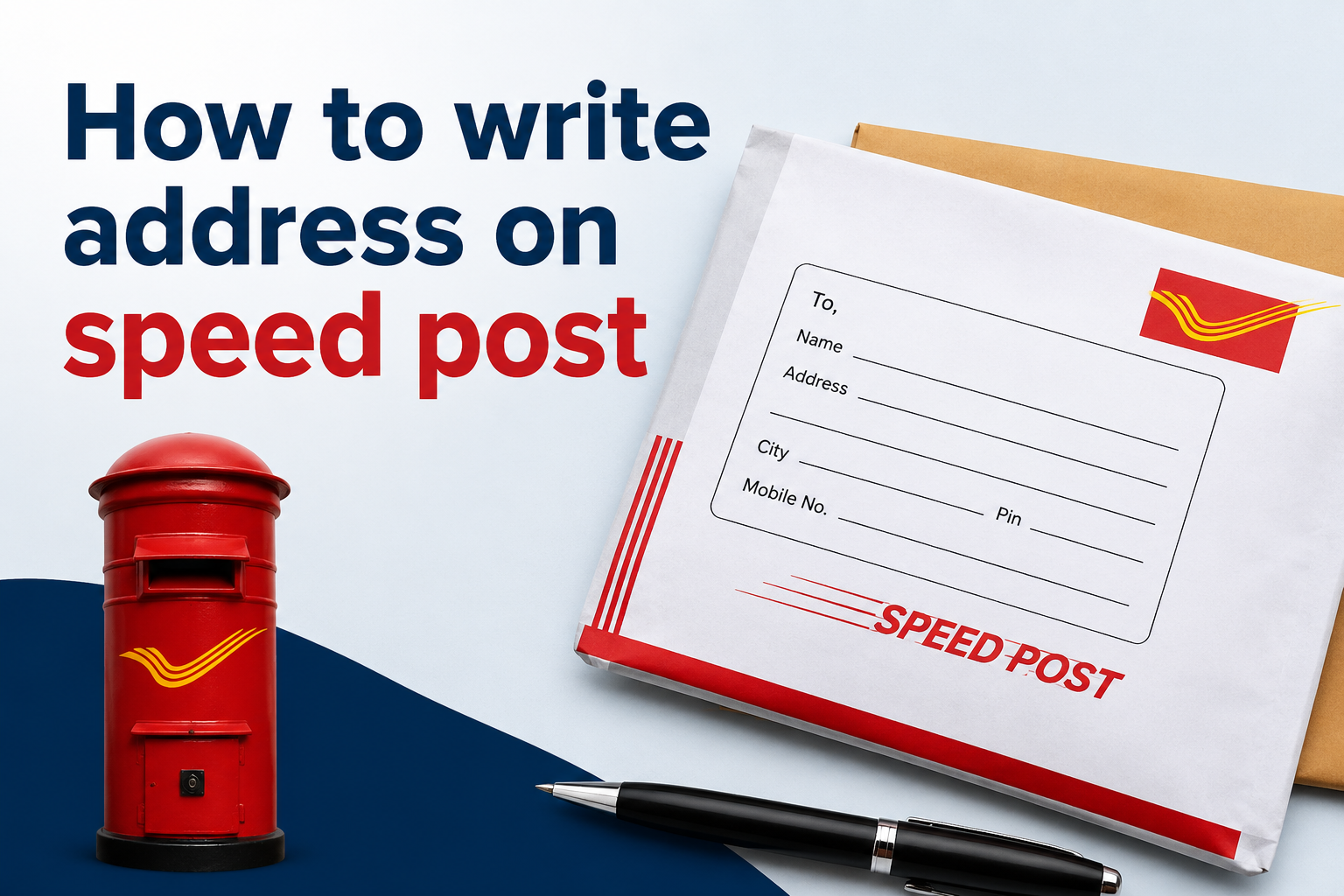 Address format written on a Speed Post envelope